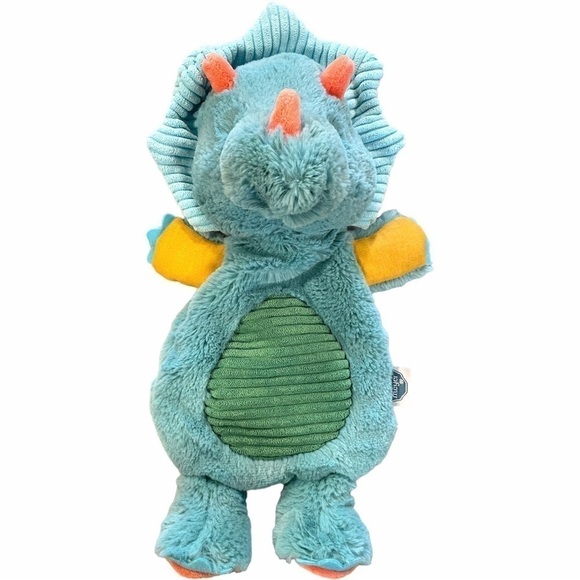 MARY Meyer Pebblesaurus Lovey Blue Triceratops Dinosaur Plush Security Blanket - Picture 3 of 11